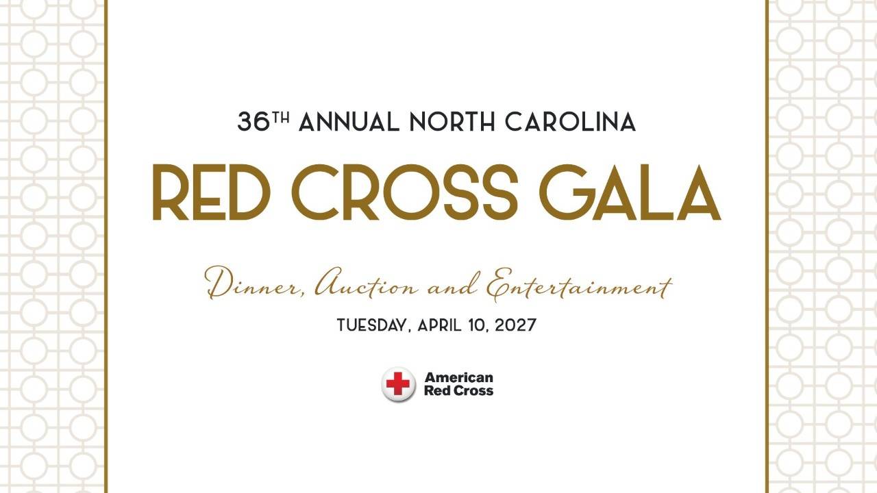 36th annual red cross gala graphic with gold design