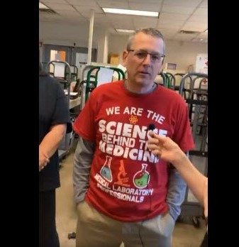 Red Cross employee who works at the Cleveland, Ohio manufacturing and lab facilities 