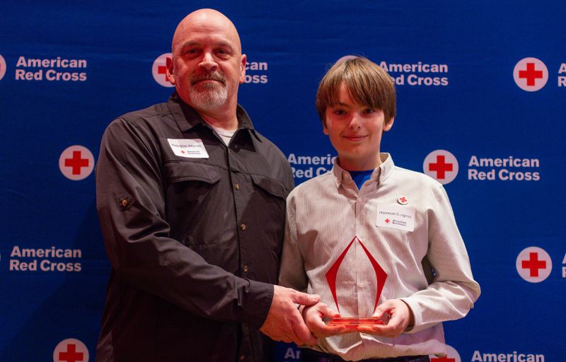 honoree receiving award