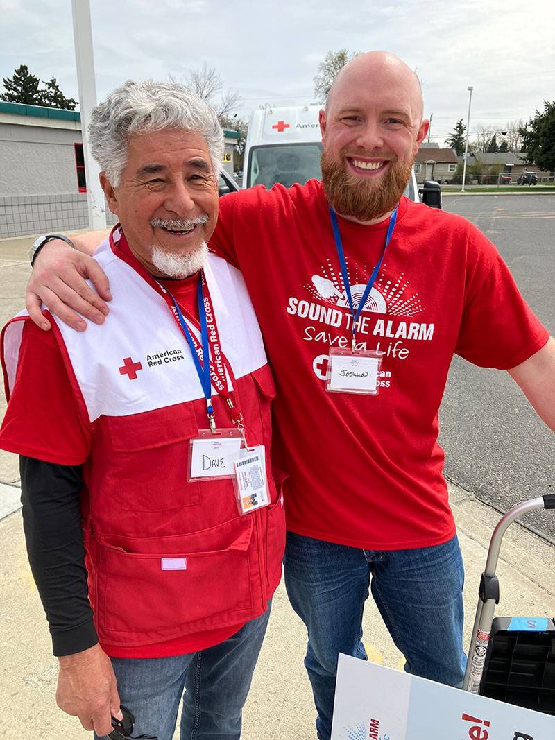 2 Red Cross volunteers