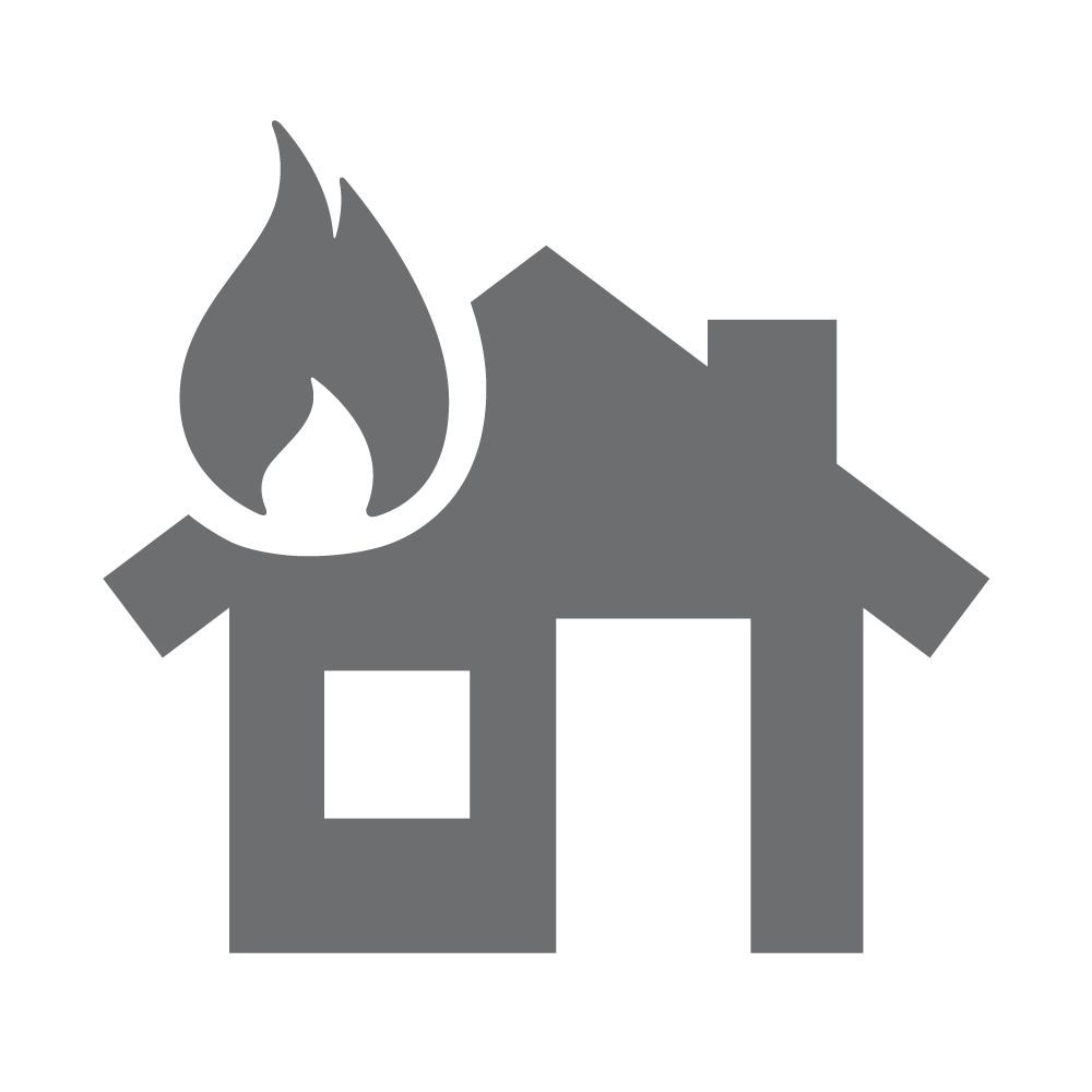 house on fire icon.