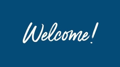 text that says, welcome!