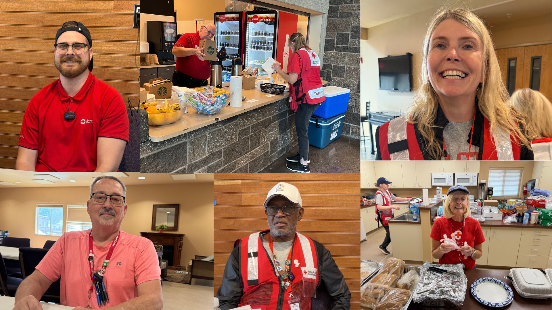 collage of volunteers