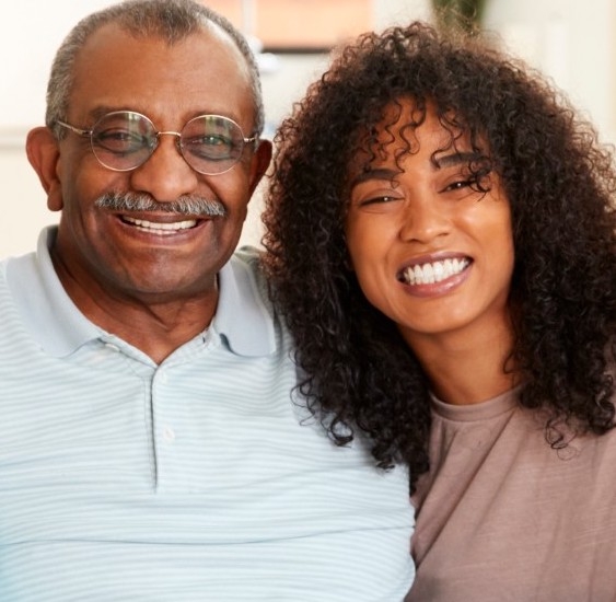 Grandfather and granddaughter