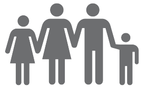 Family of Four holding hands icon