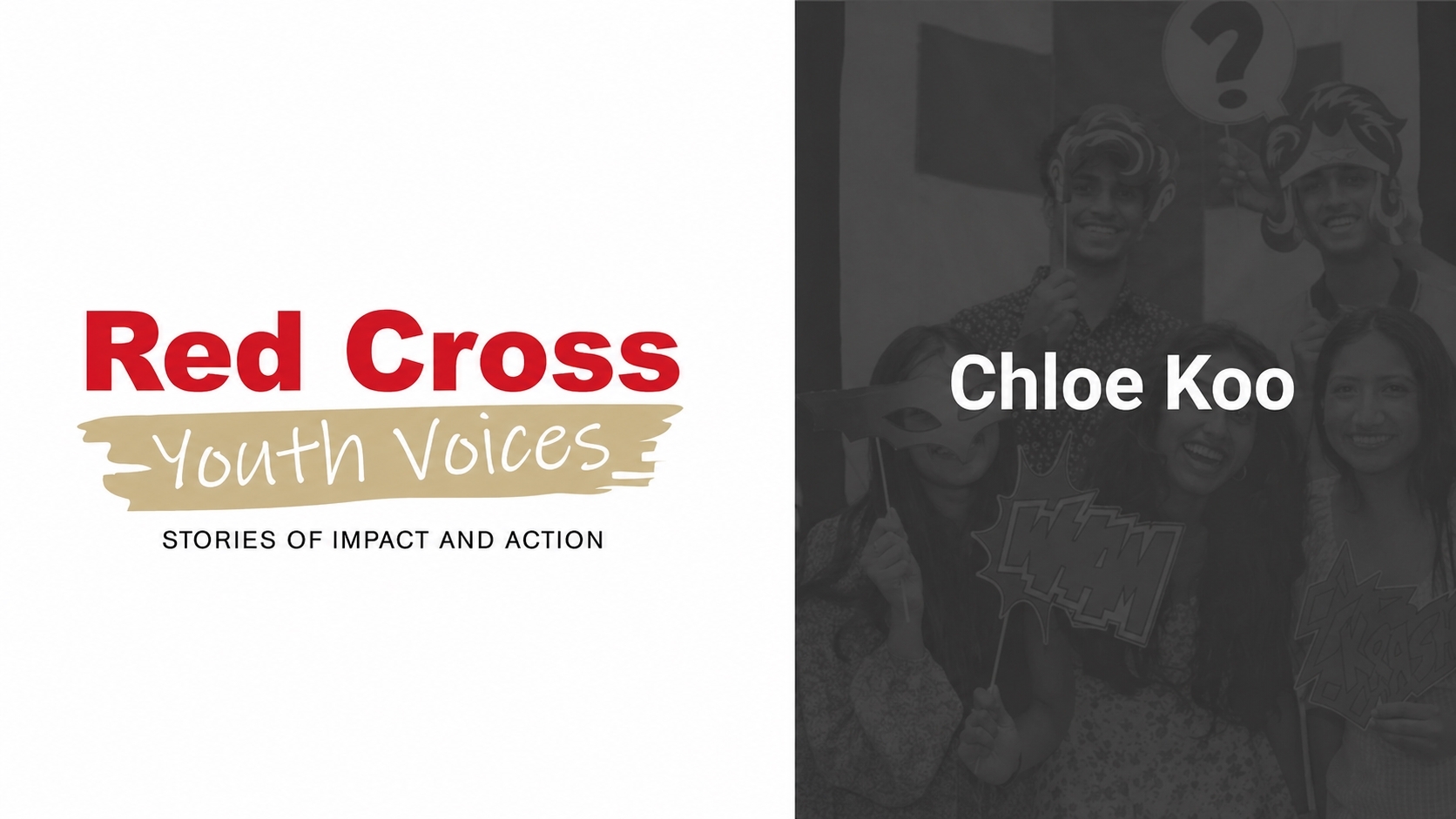 Collage of Red Cross Youth Voices graphic and Chloe Koo's name next to it.