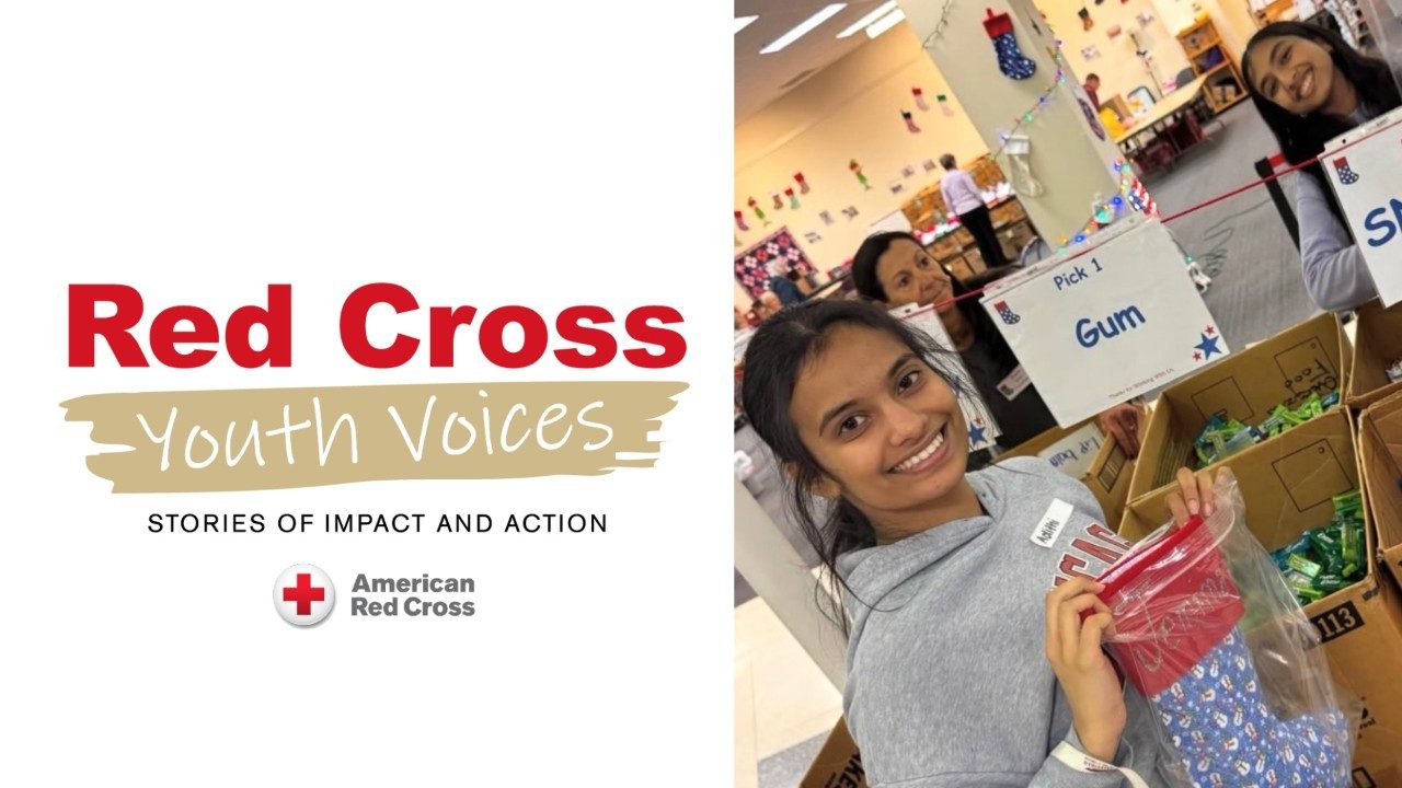 noora fatima with red cross youth voices logo