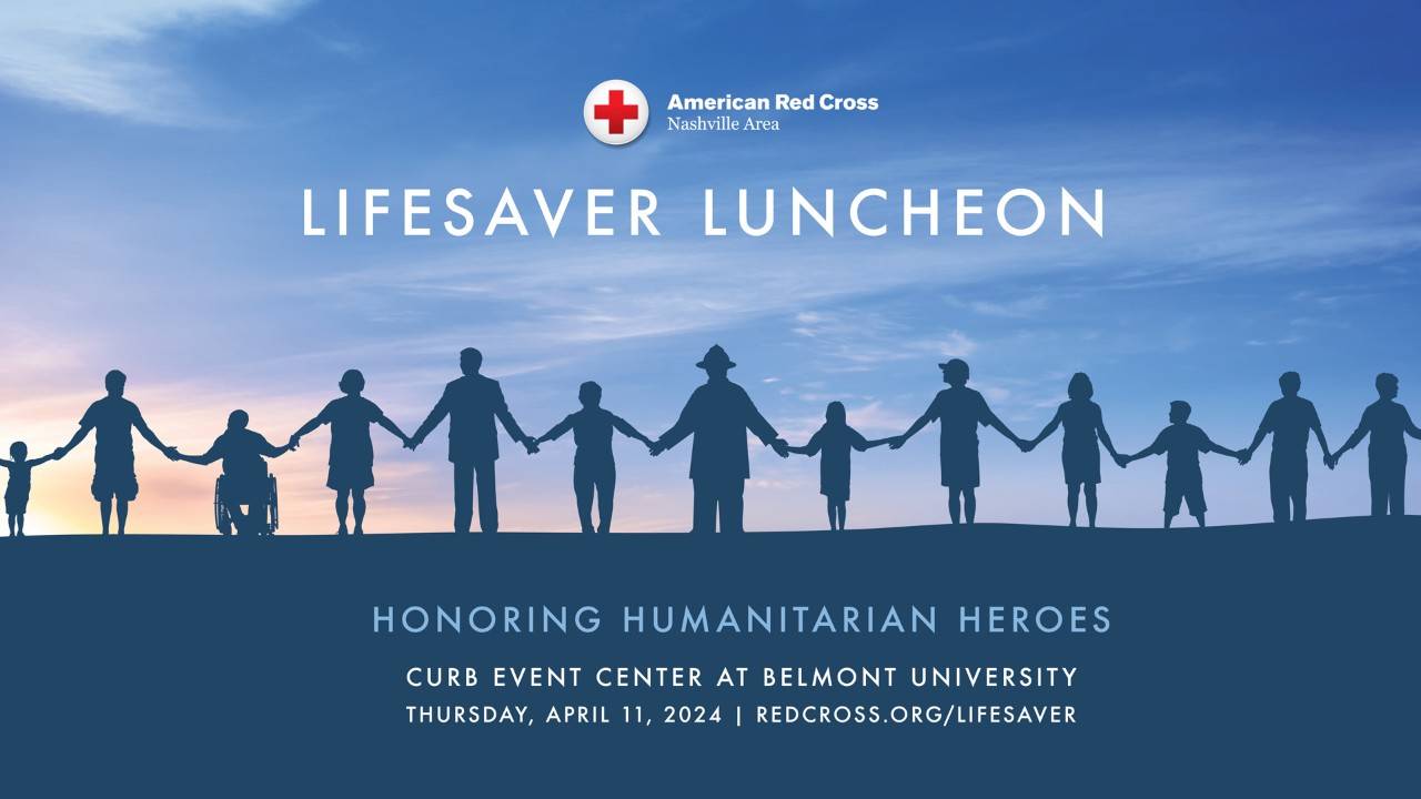 Lifesaver luncheon logo with people holding hands