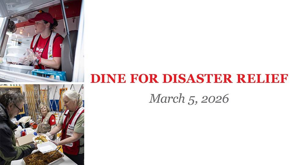 dine for disaster banner with date.