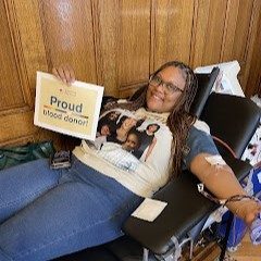 woman donating blood
