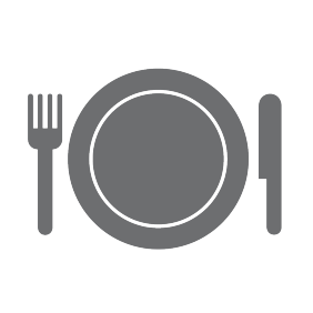 A plate with silverware icon