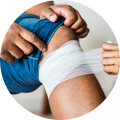 bandaging up knee