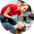 girl in red shirt on floor