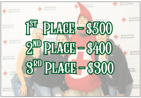 1st place - $500, 2nd place - $400, 3rd place - $300