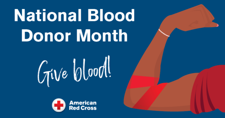 Give blood with the Red Cross during National Volunteer Month