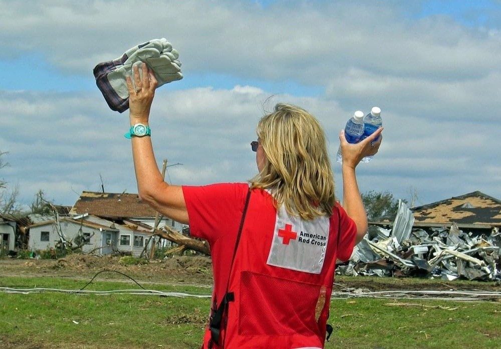 Tiffany Circle member Sherri Odell working as a disaster response volunteer