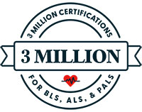 Resuscitation Certification Badge - 3 million certifications for BLS, ALS, & PALS