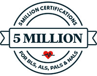 Resuscitation Certification Badge - 5 million certifications for BLS, ALS, PALS & NALS