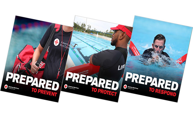 American Red Cross posters - Prepared to Prevent. Prepared to Protect. Prepared to Respond.