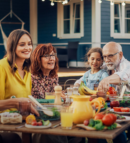 Family sharing a meal.