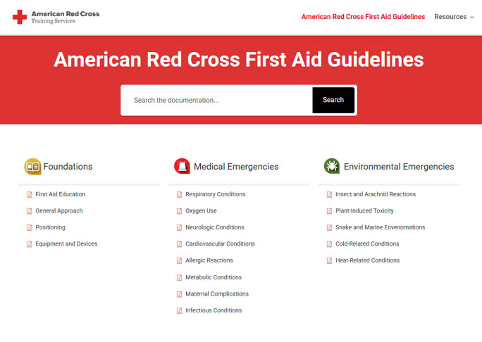American Red Cross First Aid Guidelines