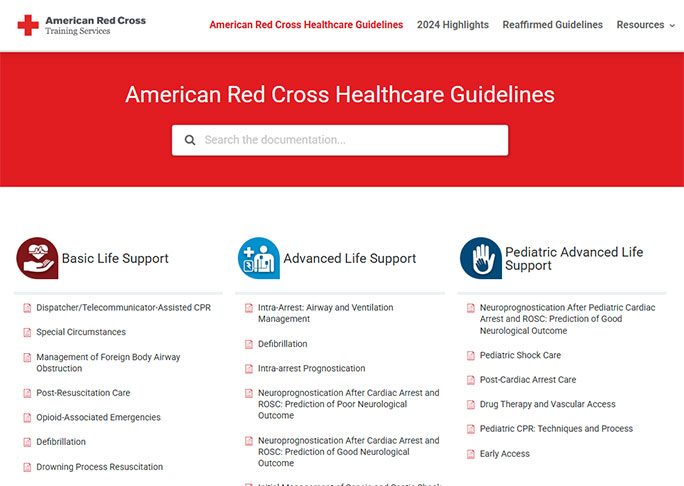 American Red Cross Healthcare Guidelines