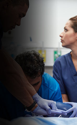 Basic Life Support (BLS) instructor teaching a group of students.