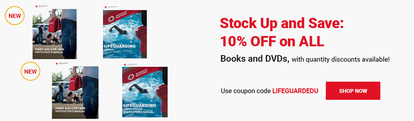 Save 10% OFF on ALL Books and DVDs, with quantity discounts available! Use coupon code LIFEGUARDEDU at checkout! Shop Now >