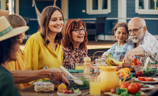 Family sharing a meal.