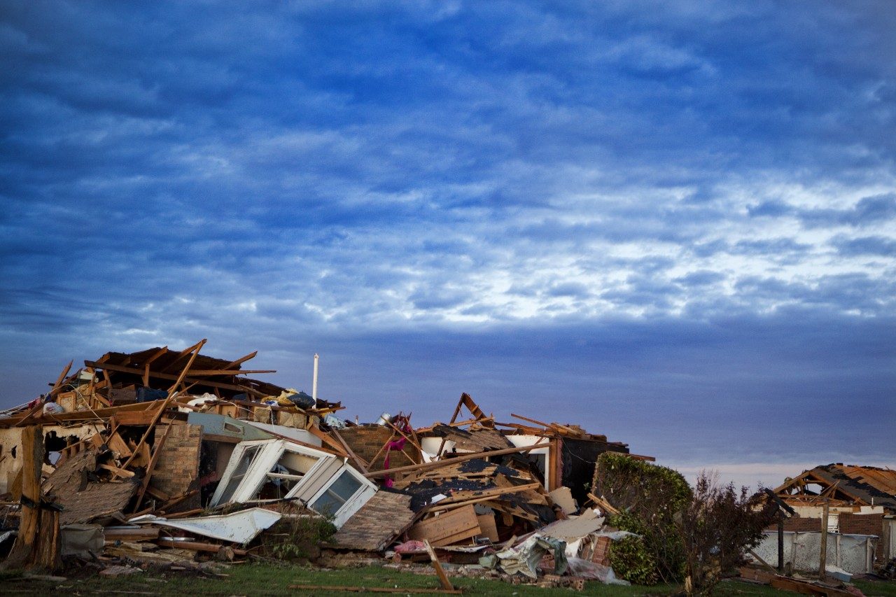 The remains of a home in the aftermath of the tornado.
