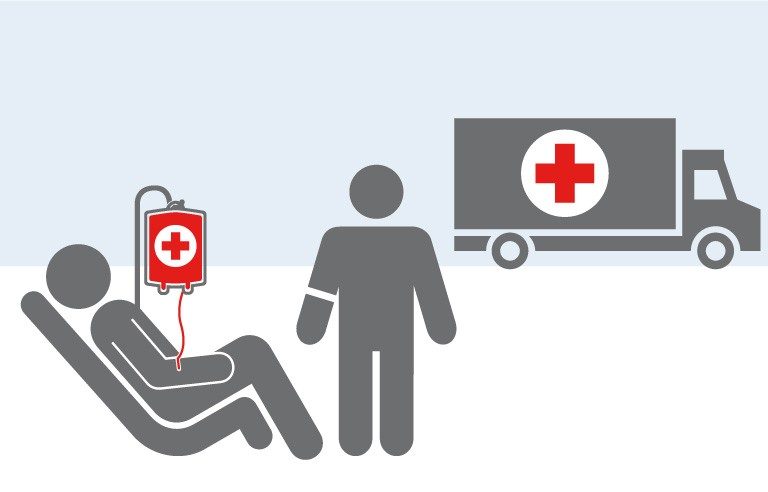Red Cross blood drives illustration
