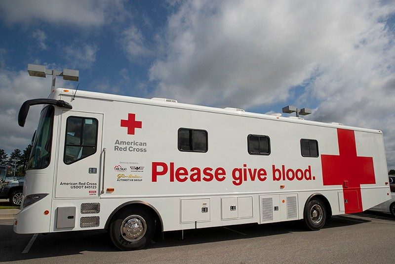 A blood donation bus
