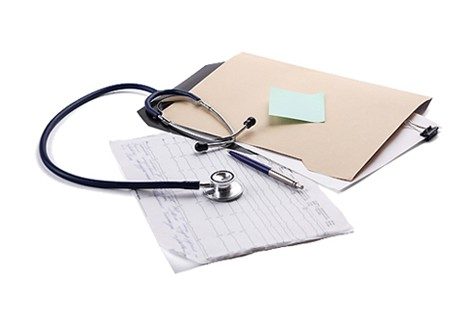A stethescope and a folder