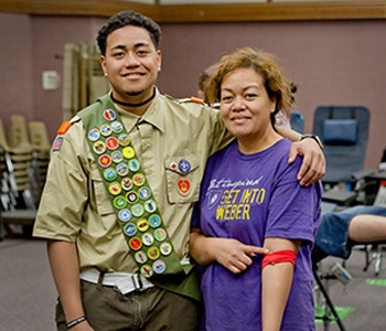 boy scout and blood donor