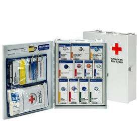 Workplace office First Aid Kit and Medium Metal Cabinet, ANSI 2021.