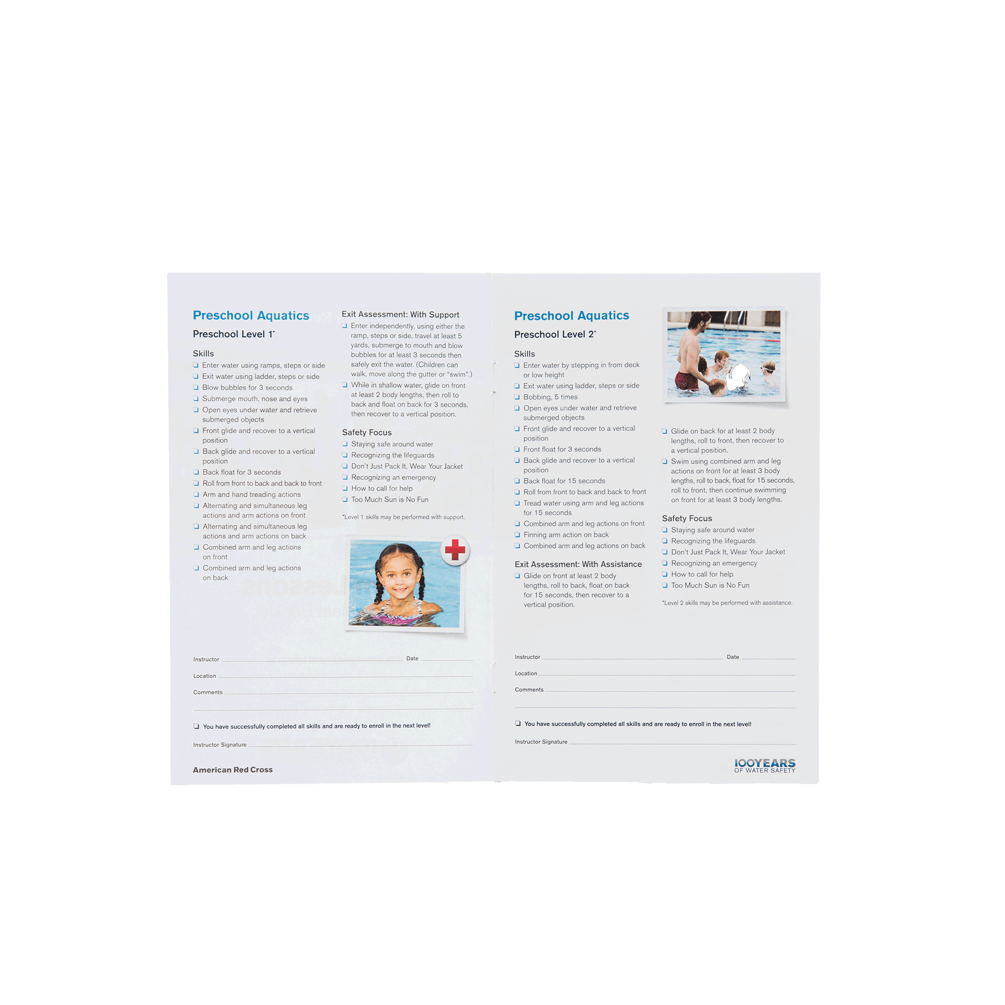 Swim Lessons Achievement Booklet Pk 50 Red Cross Store