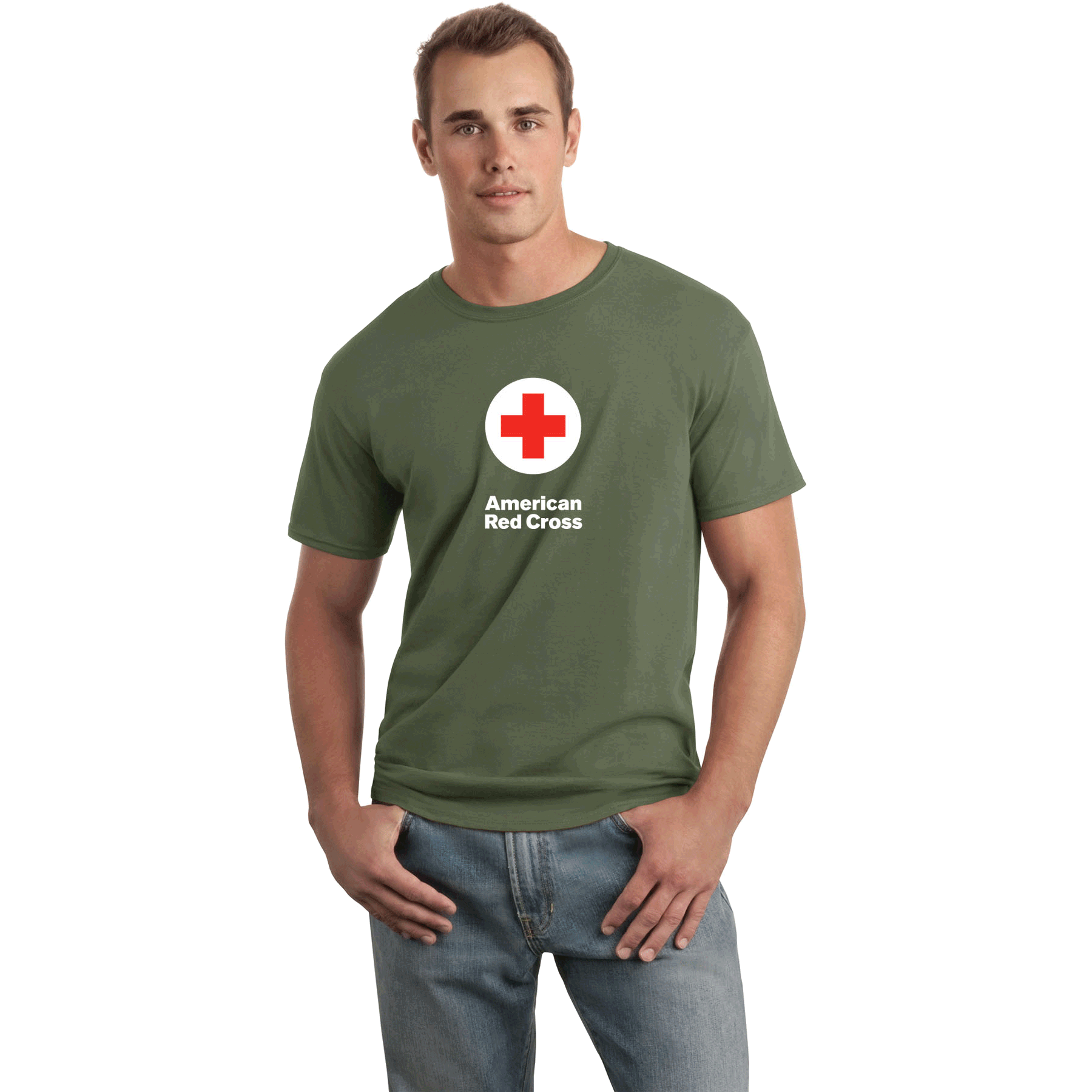 red and grey t shirt