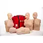 4 Prestan Professional Adult Female CPR Feedback Manikins with Tan Skin and Red Cross Carrying Case.
