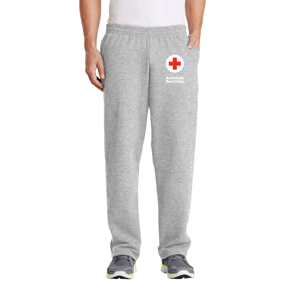 red sweatpants with pockets