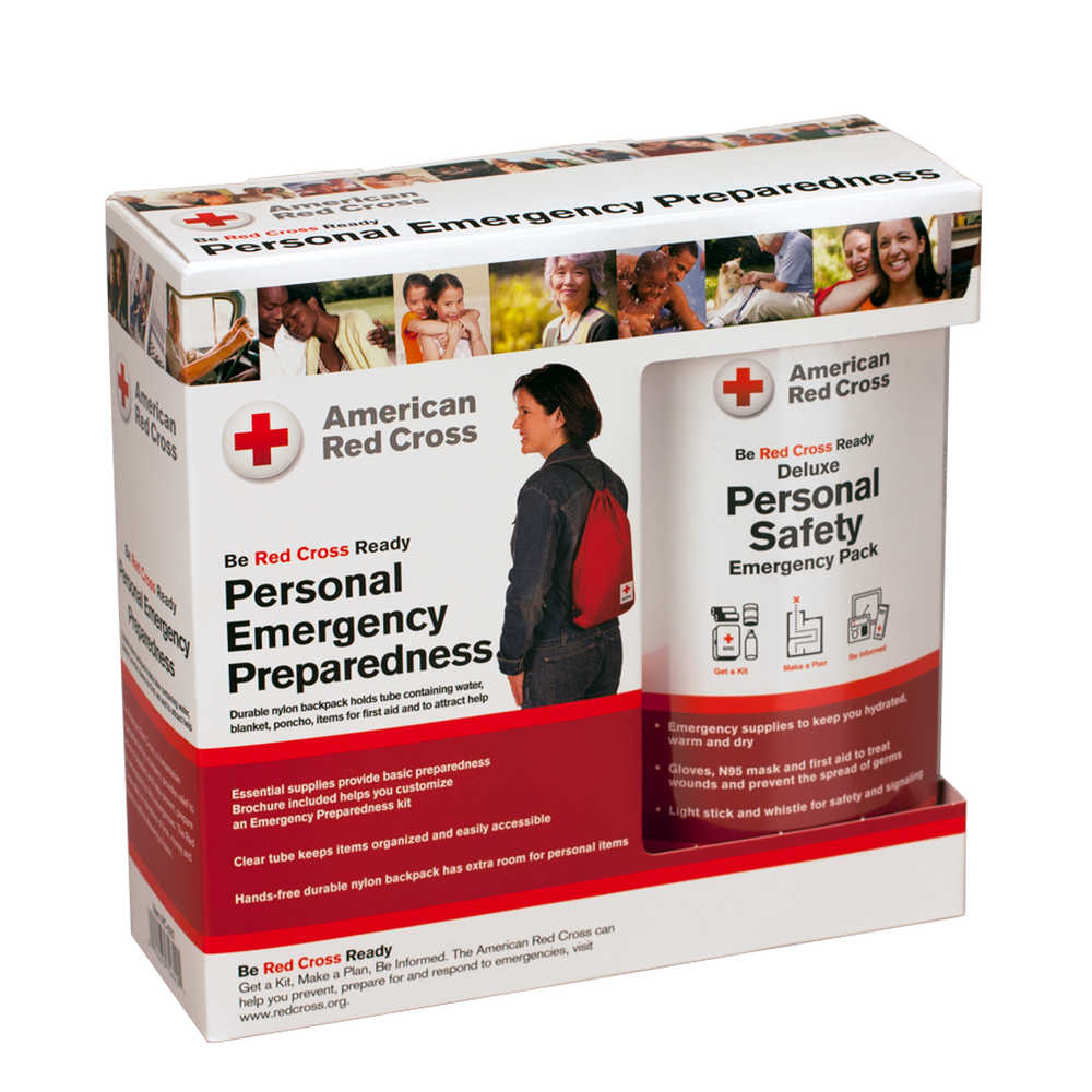 Deluxe Personal Safety Emergency Pack with Bag Red Cross Store