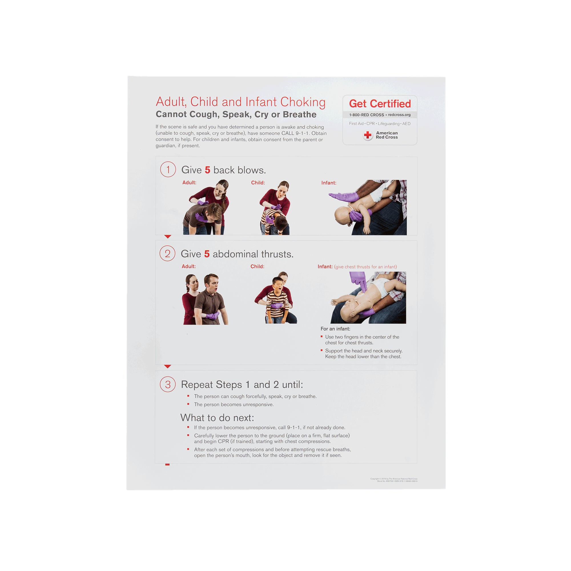 Choking Skill Poster R 16 Red Cross Store