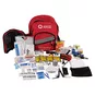 Deluxe 3-Day 72 Hour Emergency Preparedness Kit with items including Hand Crank Flashlight, Multi-Tool, Hygiene Products, First Aid Supplies, Drinking Water, Poncho, Tweezers and Blanket.