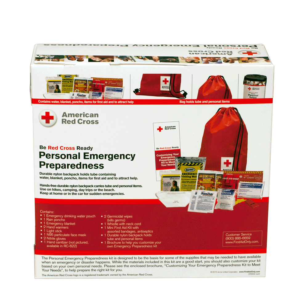 Deluxe Personal Safety Emergency Pack with Bag Red Cross Store