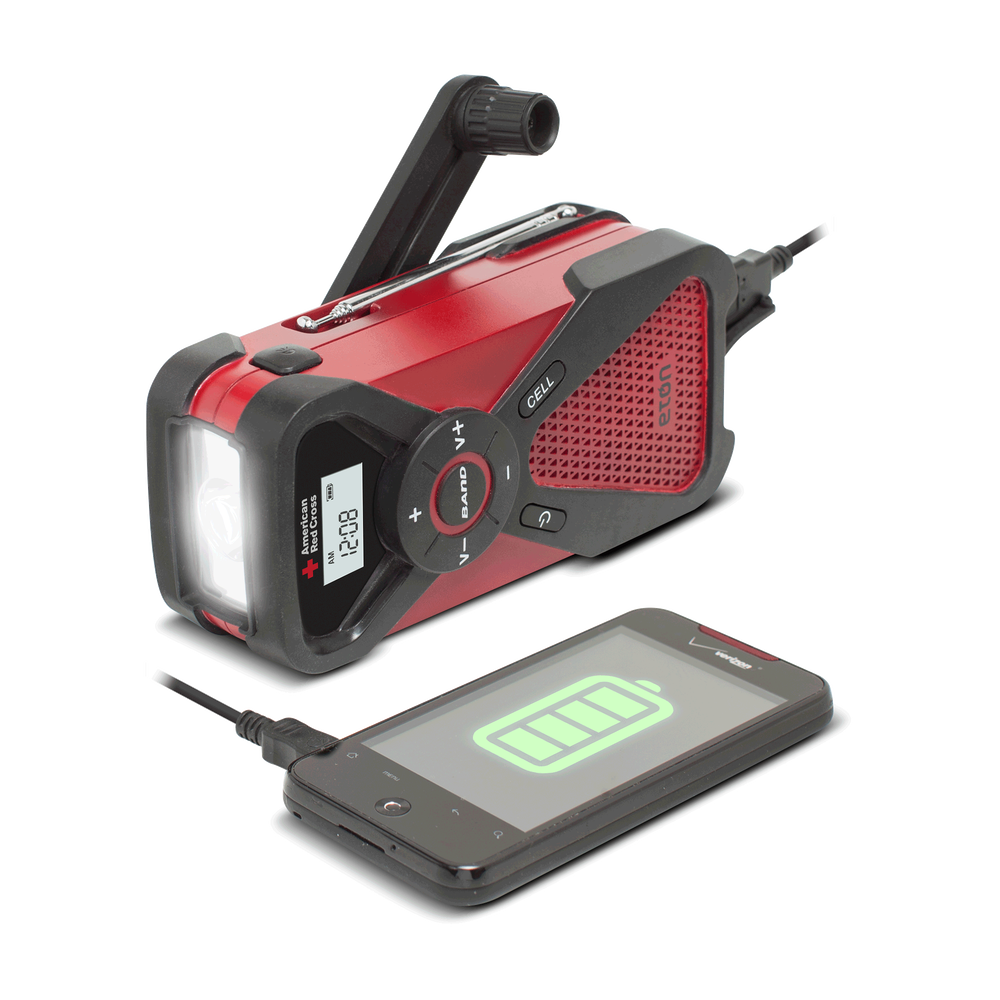 Emergency Radio with Weather Alert and Smart Phone Charger Red Cross