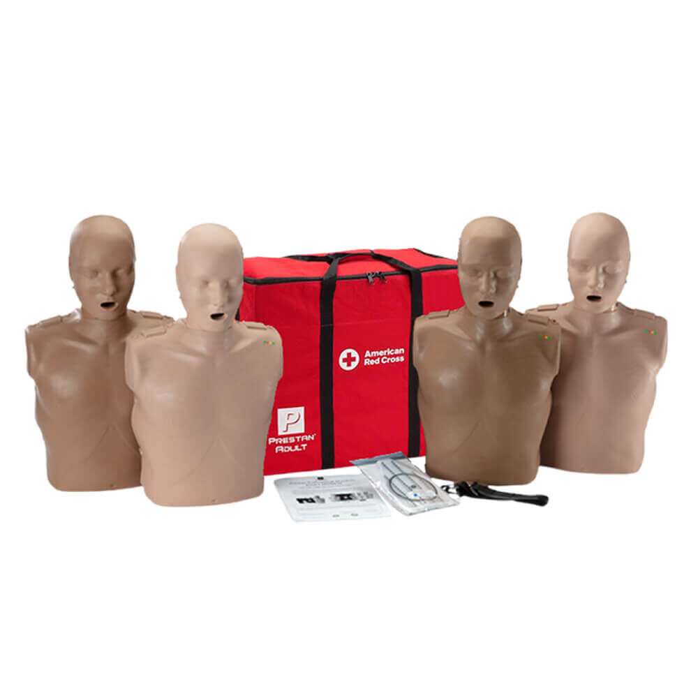 Prestan Diverse Skin-Tone Adult CPR Manikins with Monitors 4 Pack | Red ...