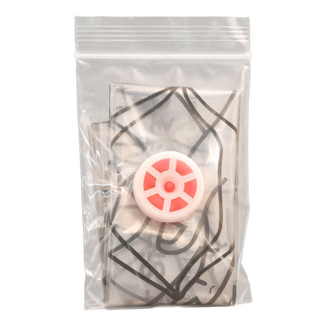 Packaging for the 50-Pack CPR Face Shield with One-Way Valve - back view.