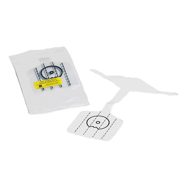 Prestan Infant Face Shield Lung Bag next to the packaging with the 50-pack.