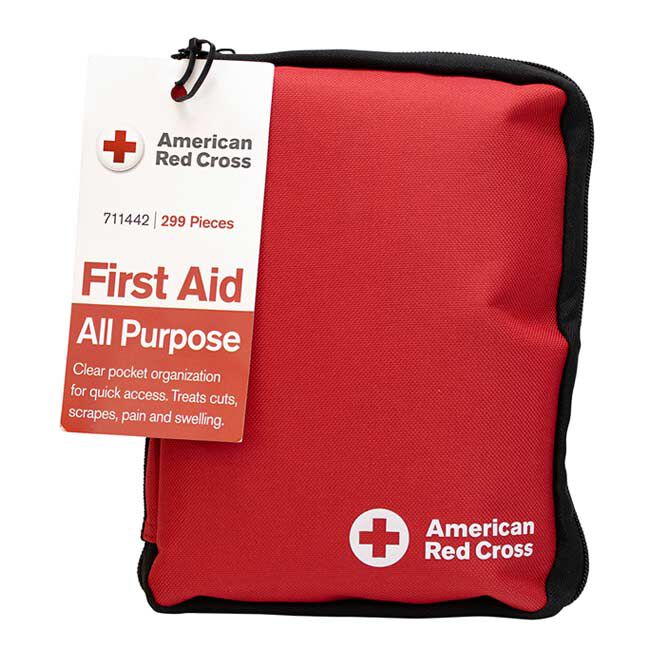 Deluxe All Purpose First Aid Kit nylon case, front view.