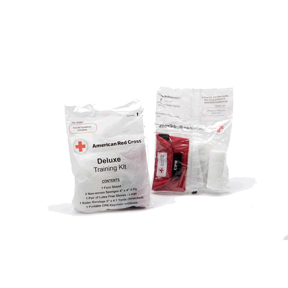First Aid and CPR Training Student Kit with CPR Keychain, Face Shield and Gloves Red Cross Store