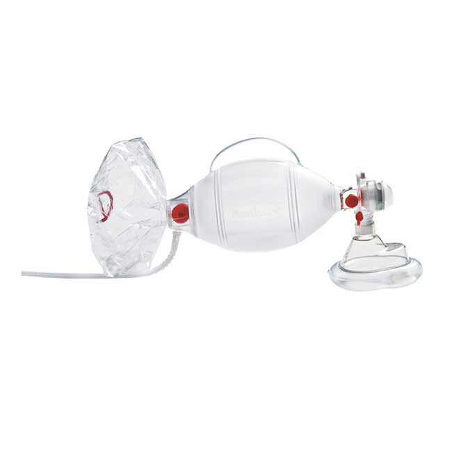 Ambu SPUR II Bag Valve Mask (BVM), Adult, Medium w/Pop-Off Valve, Manometer, 7' O2 Tubing.